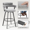 thumbnail image 6 of MINPINSER 30" Swivel Bar Height Bar Stools, Linen Upholstered Full Back & Durable Metal Footrest, Grey, Set of 2, 6 of 9