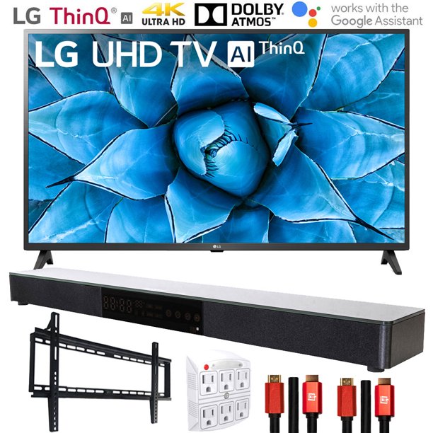 Lg 43un7300puf 43 Uhd 4k Hdr Ai Smart Tv With Ai Thinq 2020 Model With Deco Gear Home Theater Soundbar Wall Mount Accessory Kit And Hdmi Cable Bundle 43un7300 43 Inch Tv