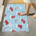 thumbnail image 4 of 2 Piece Soft Bathroom Rug Set Candy Canes and Christmas Stockings Bath Mat and U-Shaped Toilet Contour Rug (16"x24"+20"x24"), 4 of 5