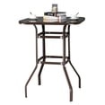 thumbnail image 2 of SalonMore Square Glass 32" Dining Table Brown, Outdoor Glass Bar Table w/ Iron Frame, Patio Table for All Weather, Brown, 2 of 8