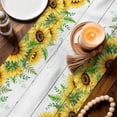 thumbnail image 3 of Summer Sunflowers Table Runner 90 Inches, Botanical Blooms Florals Wooden Grain Bed Runner Dresser Scarves Tabletop for Indoor Outdoor Parties/Ceremony/Banquet, 13" x 90", 3 of 9
