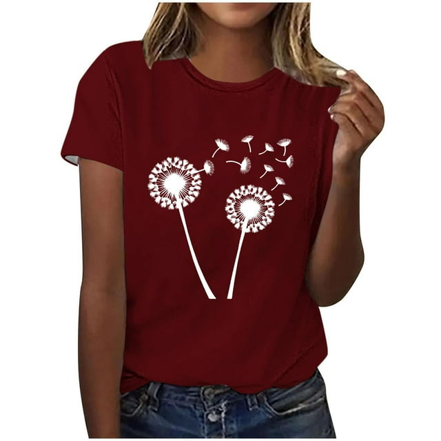 Kaemgyyd T-Shirt Grande Taille pour Femmes, Mignon, à Imprimé Graphique, Col Rond, Doux, Léger, Manches Courtes