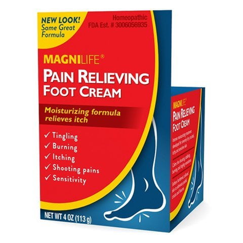 MagniLife Pain Relieving Foot Cream, All-Natural Moisturizing Foot Pain Relief with Beeswax and Eucalyptus to Soothe Soreness, Burning, Tingling, and Sensitivity - 4oz