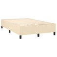 Box spring bed with mattress cream 120x200 cm fabric