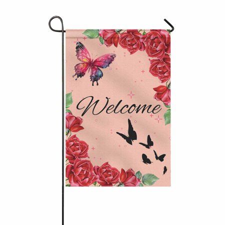 Butterflies In The Garden Spring Garden Flag Floral Butterfly 12  x 18