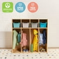 thumbnail image 5 of ECR4Kids Streamline 4-Section Coat Locker, Toddler Size, Natural, 5 of 9