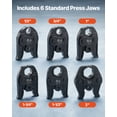 thumbnail image 3 of VEVOR ProPress Tool, 18V Electric Pipe Crimping Tool for 1/2", 3/4", 1", 1 -1/4", 1 -1/2", 2" Copper Pipes, 32KN Pro Press Tool with 6 VUS Jaws, 2PCS 4AH Batteries, Fast Charger & Carrying Case, 3 of 9