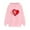 Pink, variant on Women's Comfortable Hoodie Heart Pattern Printed Hooded Pocket Drawstring Sweatshirt