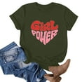 thumbnail image 2 of WREESH Trendy Summer Short Sleeve T-Shirts Women's Round Neck Graphic Print Tops Olive Green, 2 of 5