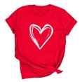 thumbnail image 6 of Ounisa Heart Shirts for Women - Trendy Short Sleeve Womens Graphic T Shirt Cute Love Gifts for Her, 6 of 7