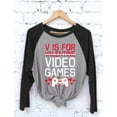 thumbnail image 4 of Tstars Womens Valentine's Day Love V Is for Video Games Valentine's Gamer Gift Cute Gift Idea for Her Wife 3-4 Women Sleeve Baseball Jersey Shirt, 4 of 5