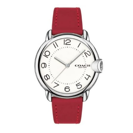 Coach 14503724 Arden White Dial Red Leather Strap Women's 36mm Watch