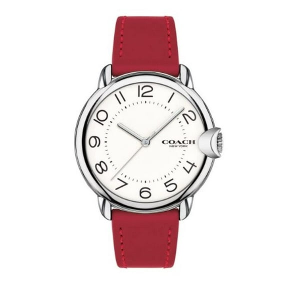 Coach 14503724 Arden White Dial Red Leather Strap Women's 36mm Watch