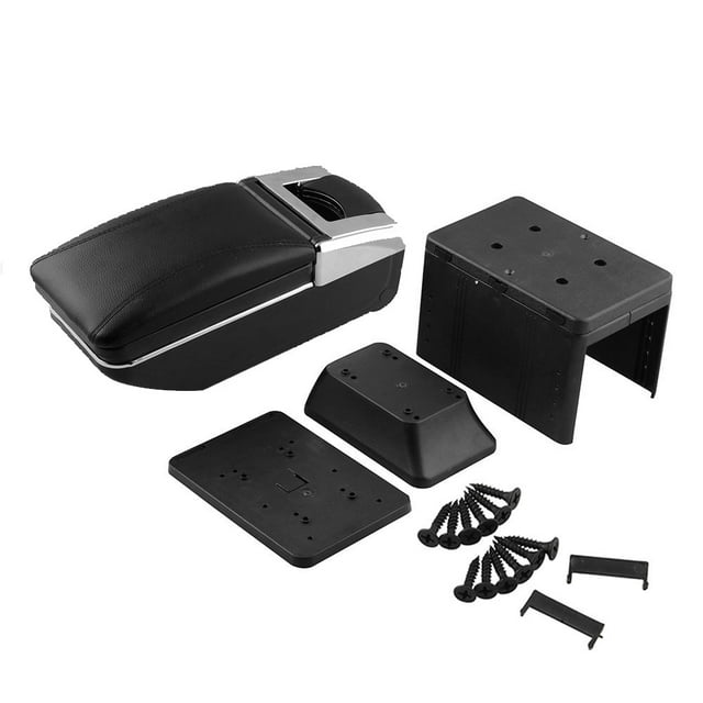 TopOne Kit de Boîte d'Accoudoir de Voiture à Double Couche Support de Bras Boîte de Rangement Console Centrale Intérieure Accoudoir Boîte Universelle Accessoires Auto