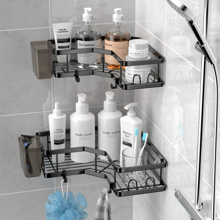 stusgo Shower Caddy, Self-Adhesive Shower Shelves No Drilling 5 Pack  Stainless Steel Bathroom Shower Caddy Wall Mounted Large Capacity Shower  Shelf