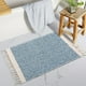 thumbnail image 1 of Alfombra de baño Lahome Boho de algodón tejido Farmhouse Blue, 60 x 90 cm, 1 of 9