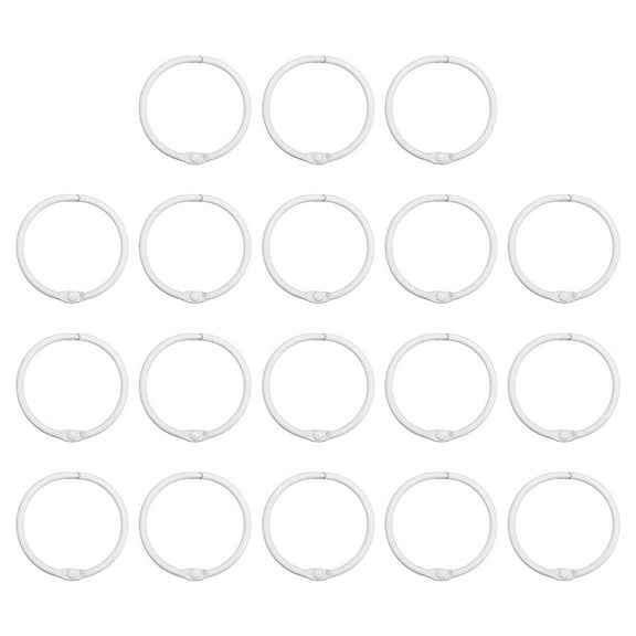 Uxcell 45mm Loose Leaf Binder Rings, 18 Pack 3mm Metal Flash Card Book Binding Rings for Key Chain Card, White