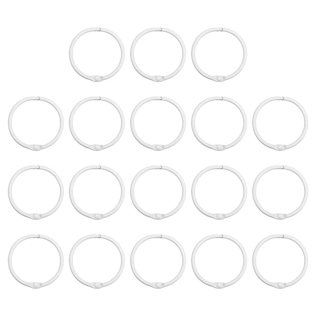 Unique Bargains 45mm Loose Leaf Binder Rings, 18 Pack 3mm Metal Flash Card Book Binding Rings for Key Chain Card, White