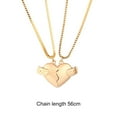 thumbnail image 5 of GROFRY With Magnet 1 Pair Heart-Shaped Pendant Matching Necklace with Magnet Alloy Comfortable Wear Couples Necklace, 5 of 8