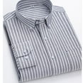 thumbnail image 3 of Men's Stripe Button Down Shirt Breathable Regular Fit Long Sleeve Shirts Casual Business with Chest Pocket Classic Casual Shirt, 3 of 3