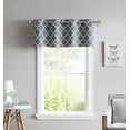 thumbnail image 4 of THD Lattice Print Thermal Room Darkening Blackout Grommet Tier Valance - Single Valance - Single Panel - (Grey, 52 W x 18 L), 4 of 4