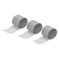 Crepe Paper Streamers for Party Decorations, Weddings, Birthdays, and DIY Crafts Silver Tone