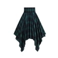 thumbnail image 7 of Gothic Plaid Midi Skirt for Women Vintage High Waisted A Line Asymmetrical Lace Up Pleated Skirt, 7 of 7