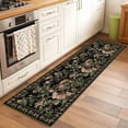 thumbnail image 2 of Runner Rug 2 x 6 Ft, Black Spring Floral Washable Non-Slip Floor Mat for Kitchen Hallway/Entryway, Elegant Pastoral Flowers Birds Retro Art Long Kitchen Runner Area Rugs for Living Room, Low-Profile, 2 of 8