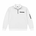thumbnail image 5 of Jessboyy Mens Sweatshirts no Hood Long Sleeve Quarter Zip Pullover Work Casual Golf Waffle Knit Pullover Shirts Collared Sweatshirt Fall Winter White,S, 5 of 6