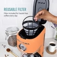 thumbnail image 6 of Nostalgia Retro Coffee Maker, 10-Cup One Button Brewing Classic Coffee Machine with Reusable Filter, Orange, 6 of 8