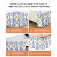 thumbnail image 5 of Summer Lemon Bed Skirt California King Size 18" Drop Retro Flower Leaves Ruffled Wrap Around Bed Skirts Adjustable Elastic Bedskirt Dust Ruffle for California King Size Bed, 5 of 7