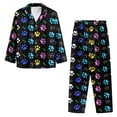 thumbnail image 4 of SCRAWLGOD Dog Paw Pjs Women Long Sleeve Button Up Pajamas for Women Two Piece Lounge V Neck Loungewear Sets Women Fall Size 3XL Breathable Woman Sleepwear, 4 of 7