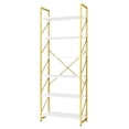 thumbnail image 6 of ModFusion 6 Tier Shelves Bookcase Modern Bookshelf Display Metal Organizer for Office Living Room Bedroom, Gold, 6 of 10