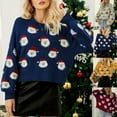 thumbnail image 5 of Lovskoo 2024 Merry Christmas Sweaters for Women 2023 Santa Claus Print Round-Neck Long Sleeve Sweater Tops Gold, 5 of 5