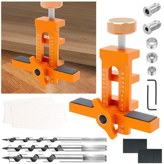Tcwhniev Cabinet Door Positioning Tool Adjustable Height Cabinet Door Installation Positioner Aluminum Alloy Mounting Jigs for Home Installing