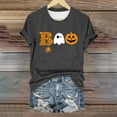 thumbnail image 2 of Clearance! HCURIBAD Shirts for Women, Womens Halloween Pumpkin Print T-Shirt Casual Round Neck Top, Womens Graphic Tees, Halloween Shirts for Women 1PC Top Dark Gray L, 2 of 4