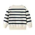 thumbnail image 3 of WhouRiu Toddler Girl Knit Sweater Long Sleeve Striped Button Cardigan Child Cozy Lightweight Fall Sweaters Beige,Sized 4-5, 3 of 8