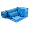 thumbnail image 1 of BalanceFrom Complete 7-Piece Yoga Set with 71” x 24” x 0.5” Extra Thick Mat, Blue, 1 of 7