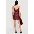 thumbnail image 3 of Women's Faux Leather Zip Back Bodycon Mini Dress, 3 of 3