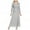 Grey, variant on Fshinging Summer Dresses For Women 2025 Plus Size Hollow Out Lace Patchwork Solid Loose Hem Casual Long