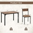thumbnail image 3 of Costway 5-Piece Industrial Style Metal Dining Table Set with Kitchen Table and Chairs, Brown, 3 of 10