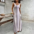 thumbnail image 2 of CIENVNSTG Summer Dresses for Women 2026 U Neck Sleeveless Casual Midi Dress Striped Printed Beach Vacation Sundresses with Pockets Light Purple S, 2 of 5