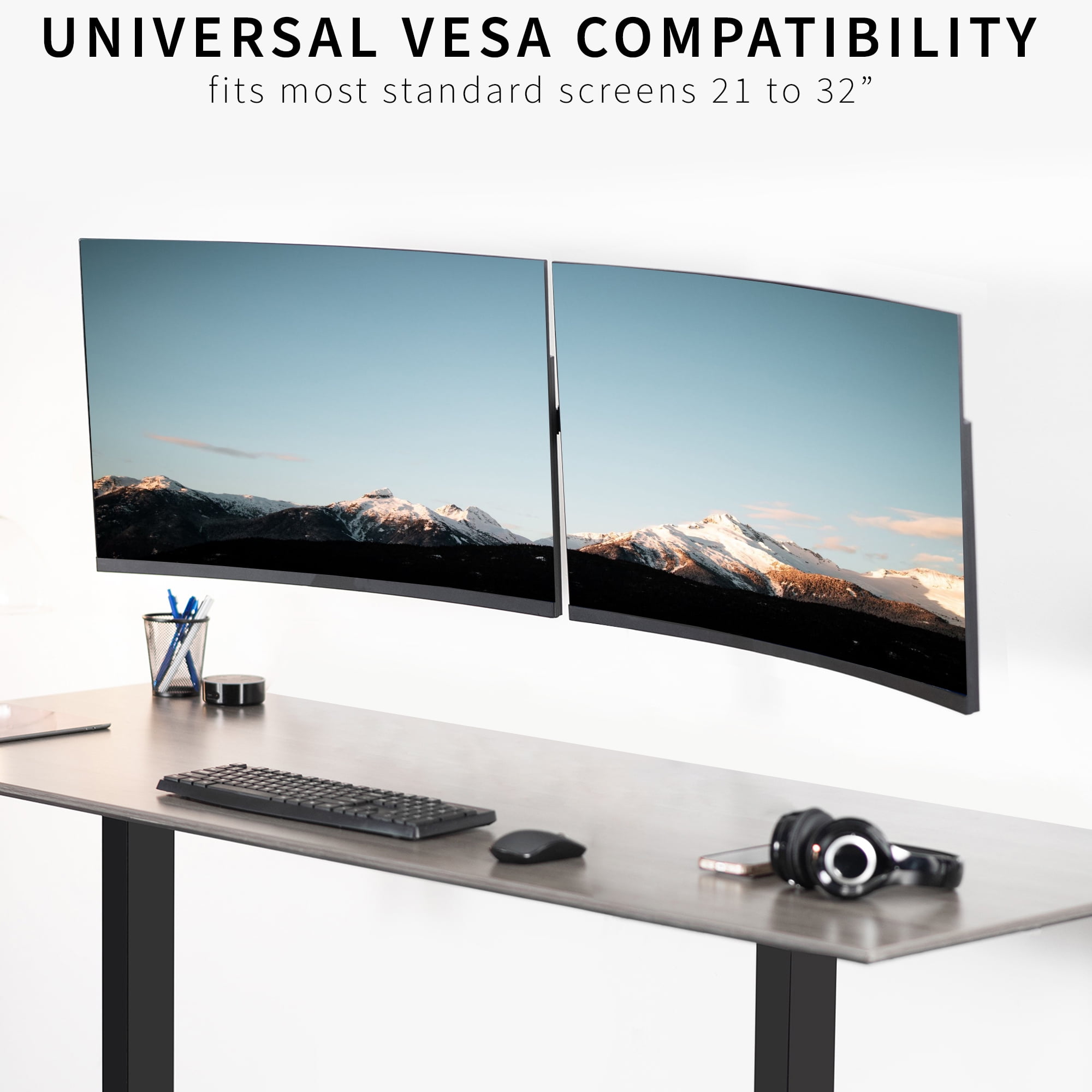 VIVO Steel Telescoping Flush Wall Mount for Dual 21" to 32" Monitors