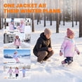 thumbnail image 4 of Toddler Girls Fleece Lined Hooded Jacket A Line Coat with Raglan Sleeves for School Outdoor Wear, 4 of 8