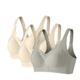 thumbnail image 1 of Amzcrzy 3PC Womens Bras Comfortable Supportive Lift Push up Bra Trendy Solid Color Ribbed Seamless T Shirt Bra M, 1 of 8