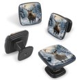 thumbnail image 2 of 4 Pcs Cabinet Handle Drawer Pulls Christmas Elk Knobs with Screws Square Furniture Office Cabinet Knob Decoration, 2 of 7