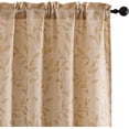 thumbnail image 1 of ASWZXCFGV Mila Natural Kitchen Curtains 2 Panels  Small Window Curtains for Living Room Bathroom Laundry Basement  Modern Rod Pocket Light Filtering Jacquard Leaf Curtain  30Wx24L inches, 1 of 9
