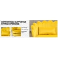 thumbnail image 2 of Newnno 360° Swivel Accent Chairs, Mid-Century Modern Velvet Barrel Chair, Comfy Shell Shape Arm Chair with Lumbar Pillow for Living Room, Bedroom, Office, Yellow, 2 of 13