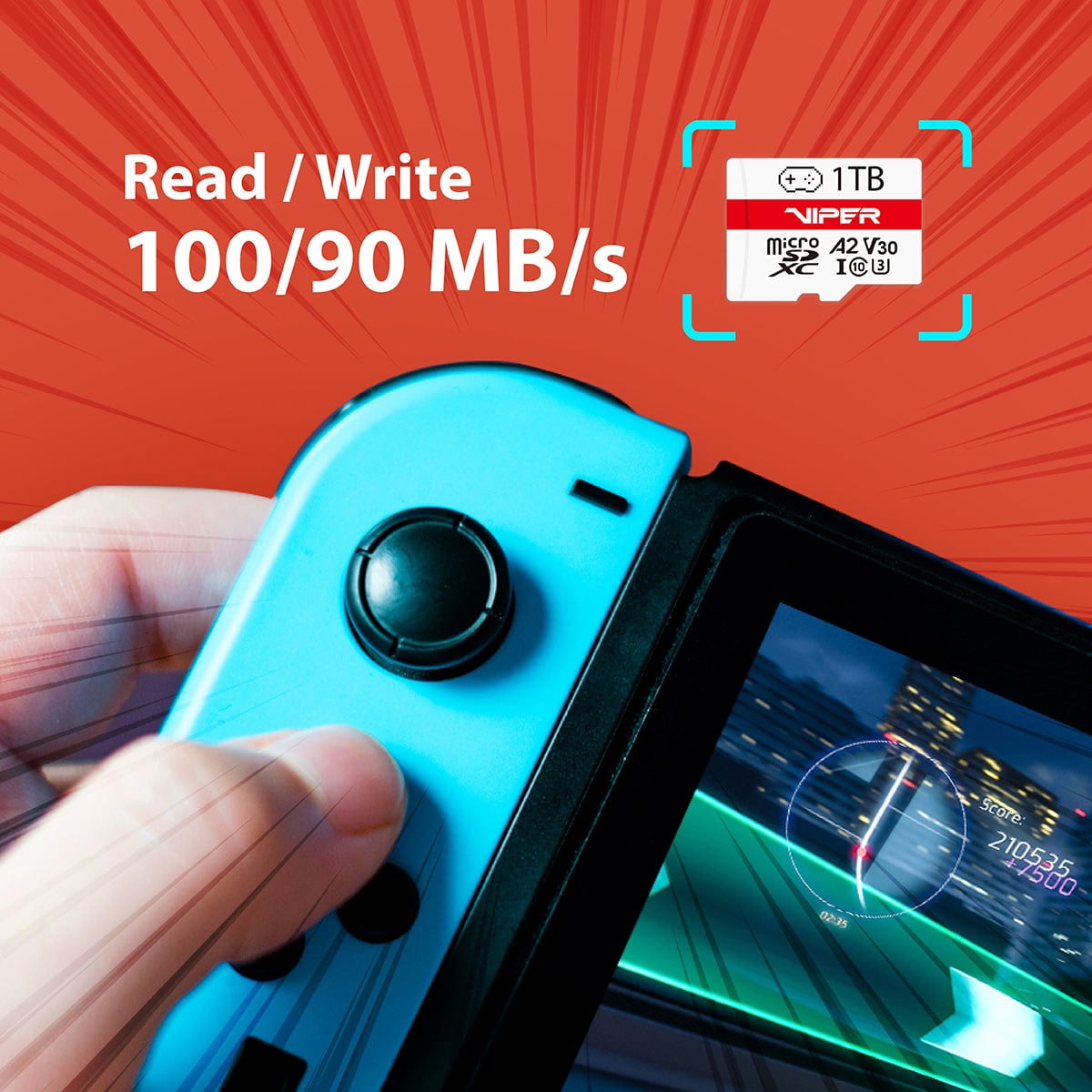 Viper Gaming Series 128GB Micro SDXC V30 A2 UHS-I U3 4K UHD Memory Card - PV128GGM32MCX