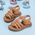 thumbnail image 2 of newwalpole Toddler Girls Sandals Little Girls Kids Summer Shoes Toddler Sandals Brown for Size 12, 2 of 7